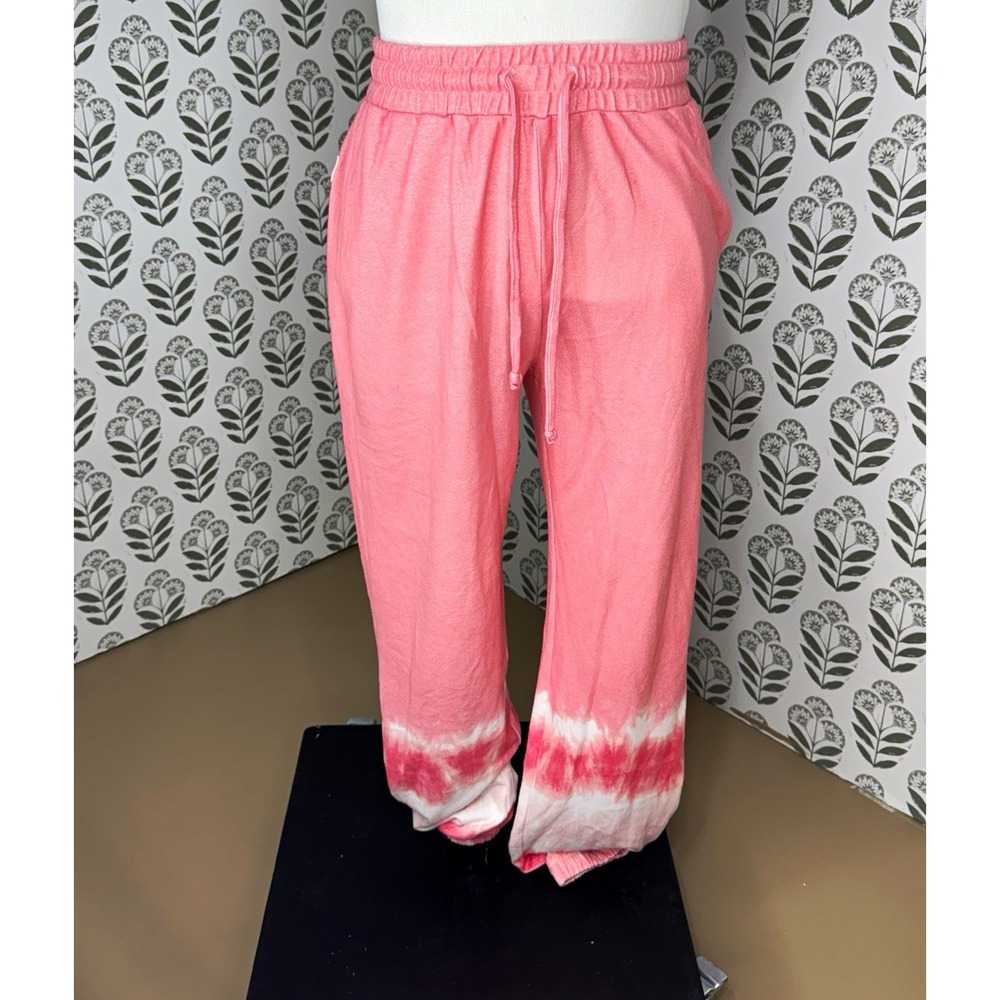 Simply Southern Women's Pink Tie-Dye Jogger Pants Drawstring Pockets Stretch XL
